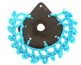 Coco gota bordado crochê azul claro - 3 cm (un) CC-29